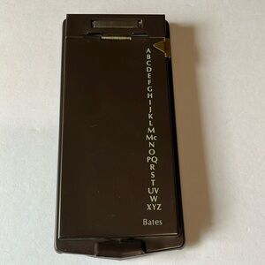 Vintage Bates List Finder Director Model Phone number File Brown Metal